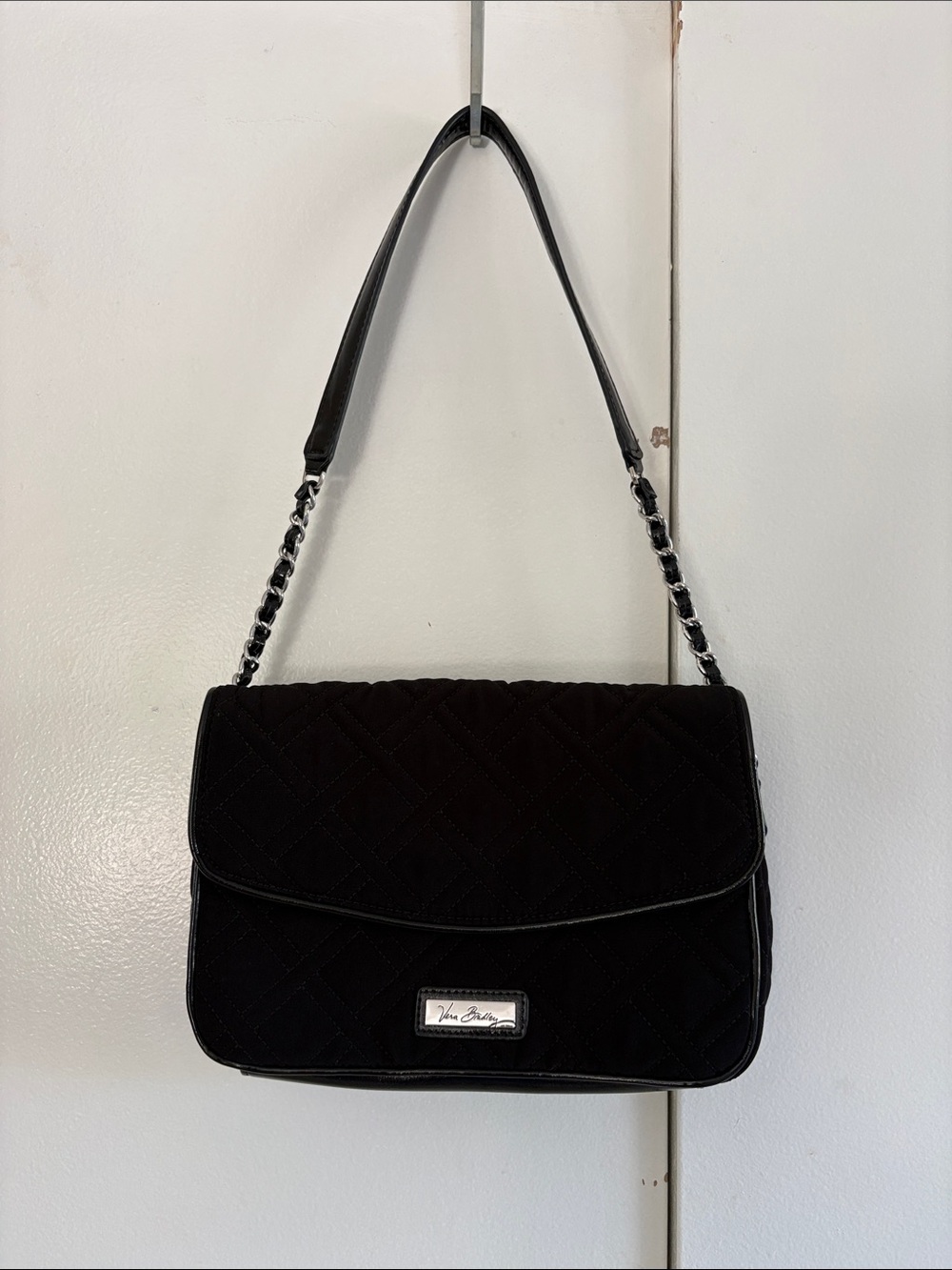 Vera Bradley Black Quilted Chain Strap Crossbody